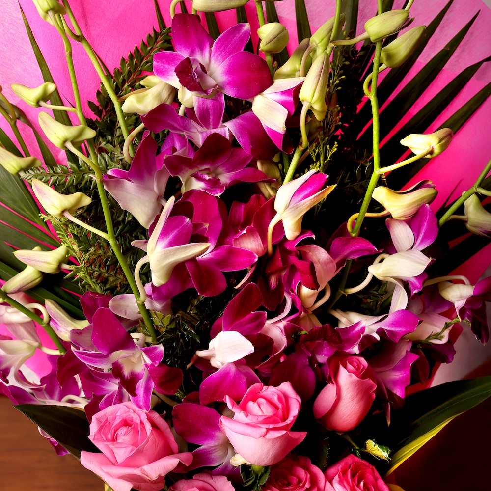 Fantasy Pink Orchid With Rose | Cake2homes