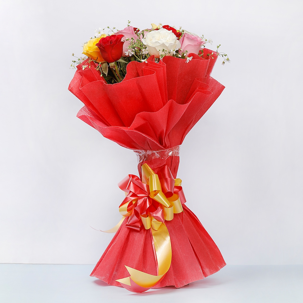 12 Mixed Roses | Cake2homes