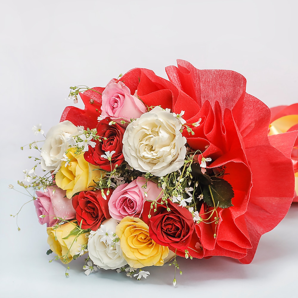 12 Mixed Roses | Cake2homes