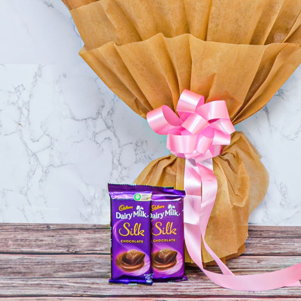 Glamorous Pink Blooms With Silk | Cake2homes