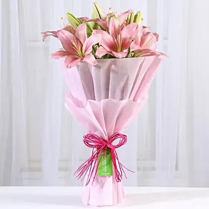 Admirable Pink Asiatic Lilies Bunch