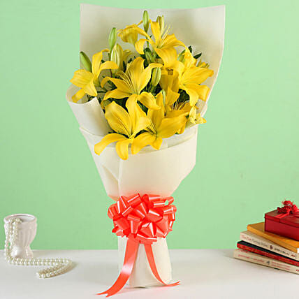 Yellow Asiatic Lilies Bouquet Yellow Asiatic Lilies Bouquet