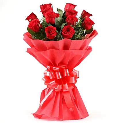 Emotions- Beautiful 12 Red Roses Bouquet