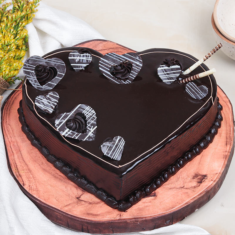Heart Shaped Chocolate Truffle Cake