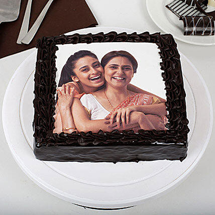 Rich Chocolate Mothers Day Photo Cake
