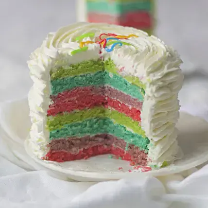6 Layer Rainbow Creamy cake 6 Layer Rainbow Creamy cake