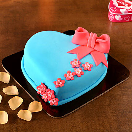 Floral Heart Shaped Truffle Cake