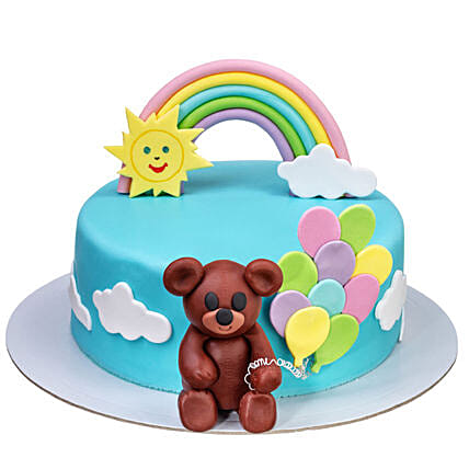 Rainbow Bear Fondant Chocolate Cake