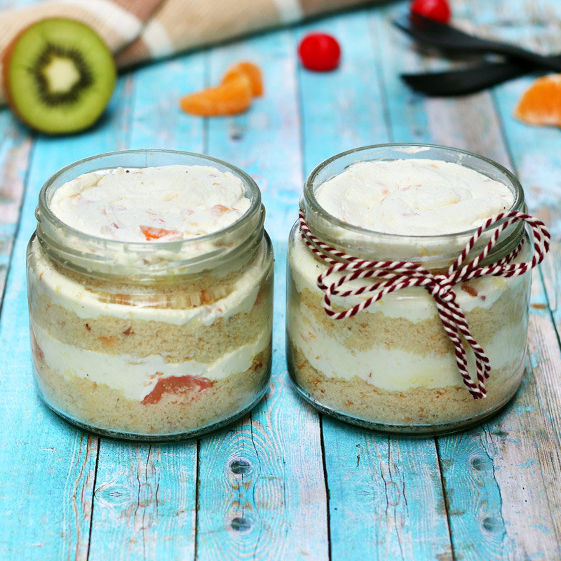 Fruit Pair Jar Cake