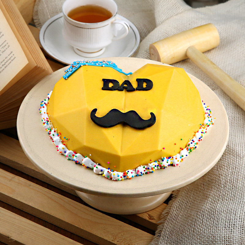 Dad Moustache Pinata Cake