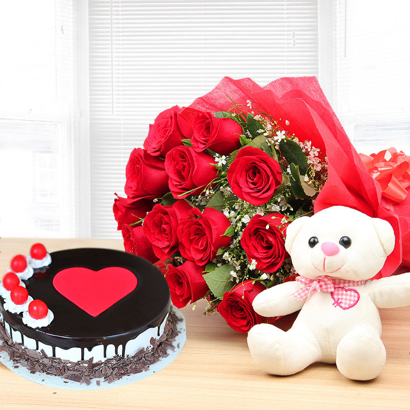Red Roses N Black Forest