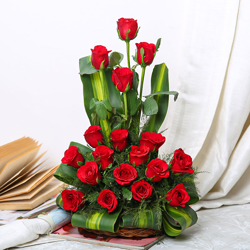 Red Rose Decorative Basket