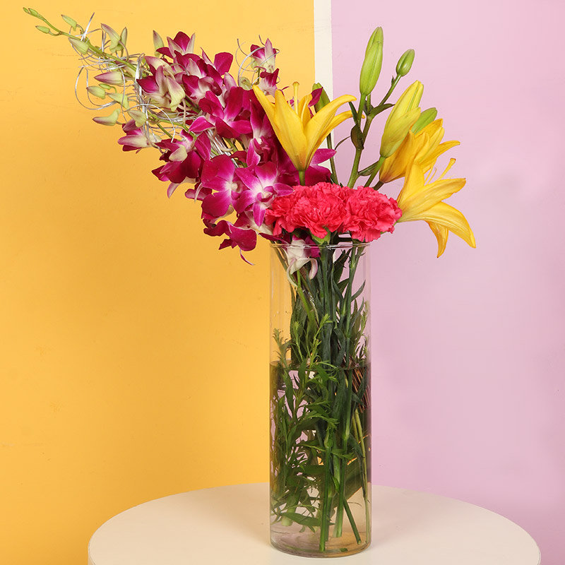 Charming Mixed Flowers In A Vase