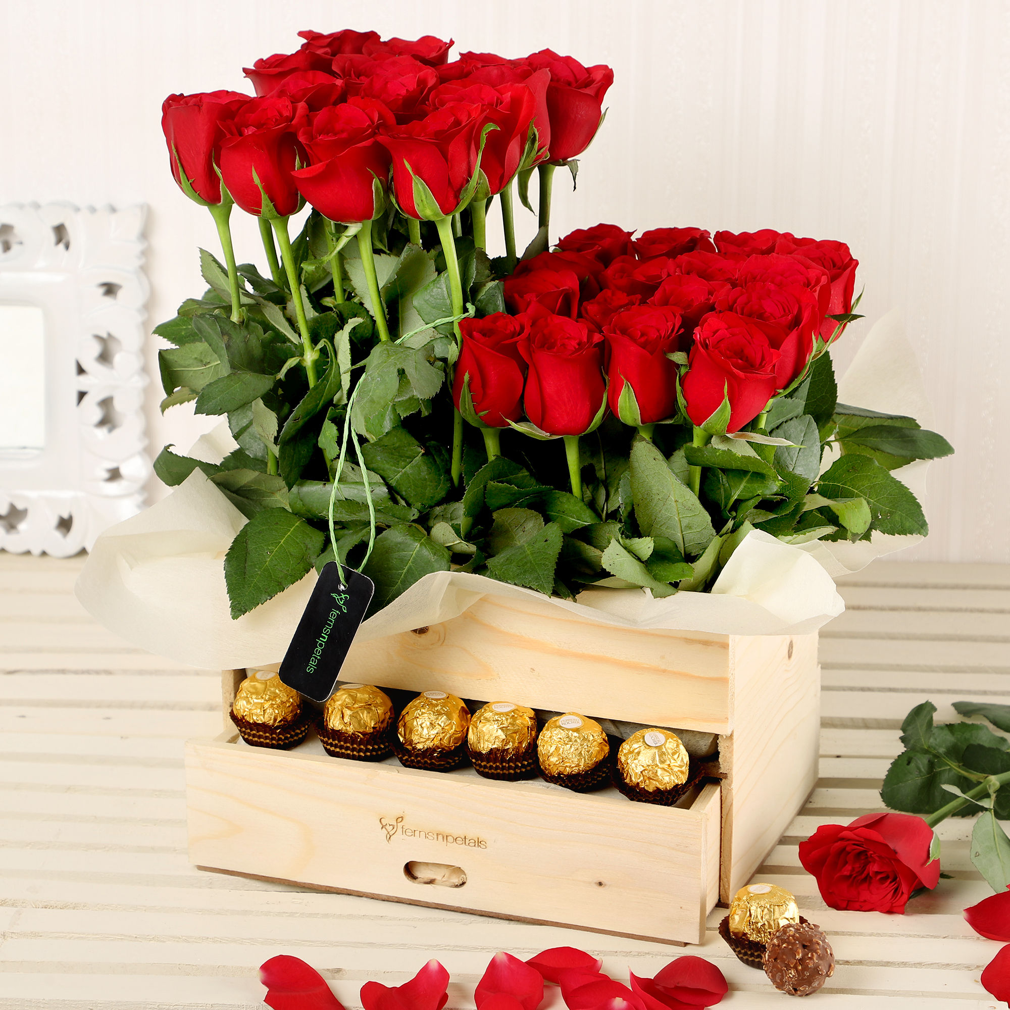 Celestial Red Roses Romantic Arrangement