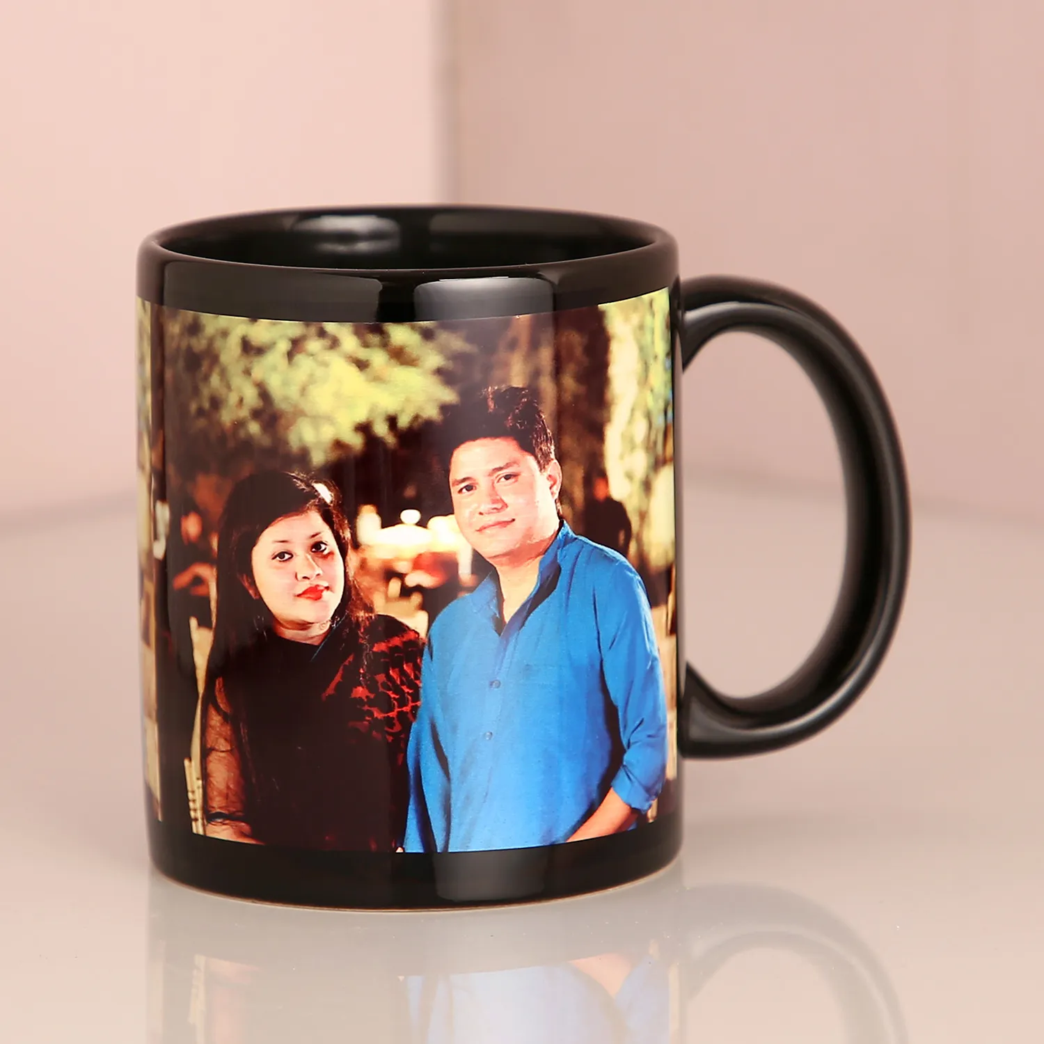 Personalised Couple Black Mug