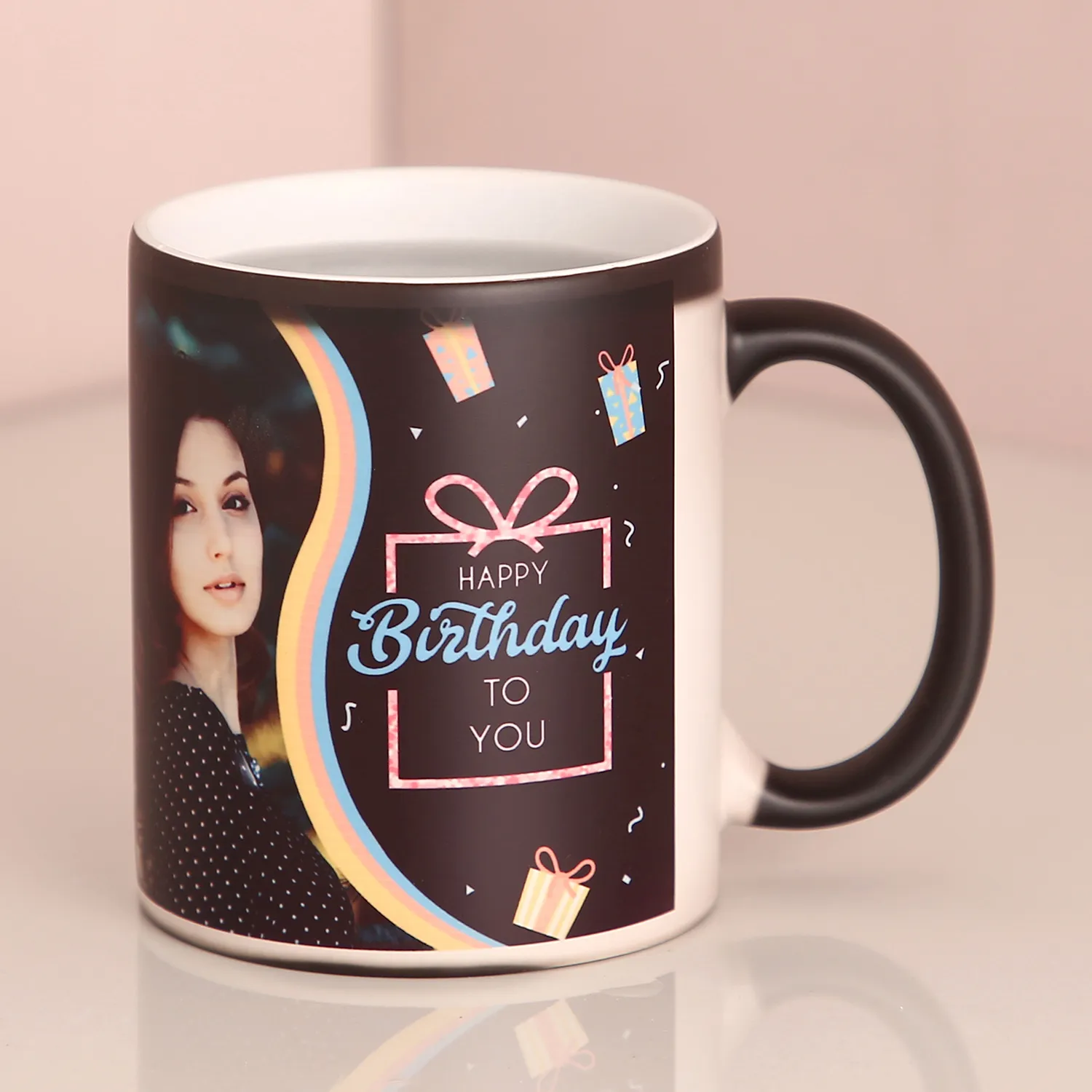 Birthday Special Black Personalised Magic Mug