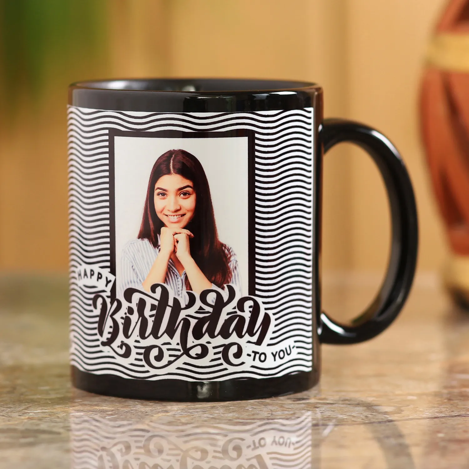 Striped Personalised Birthday Mug