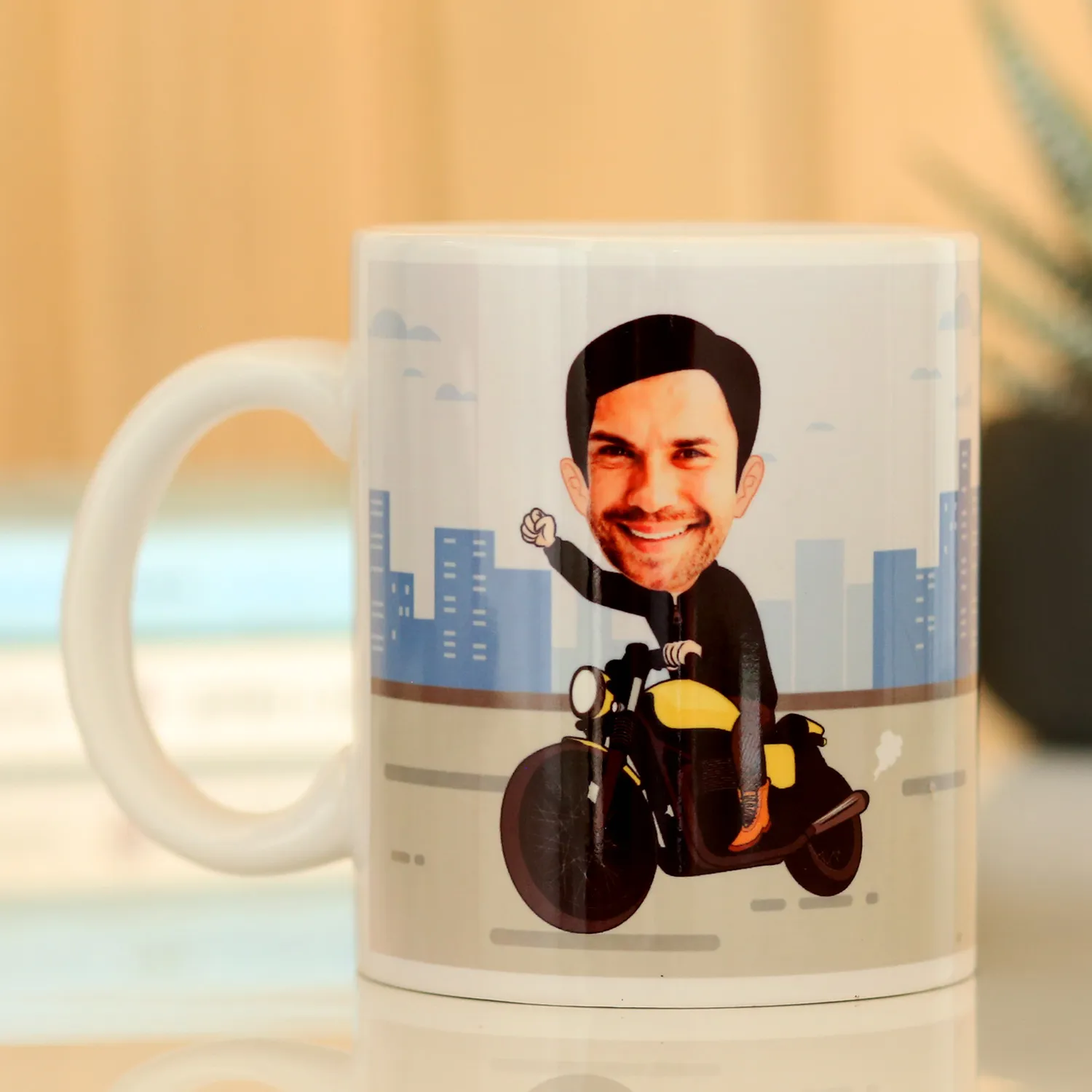 Personalised On Bike Mug Personalised On Bike Mug