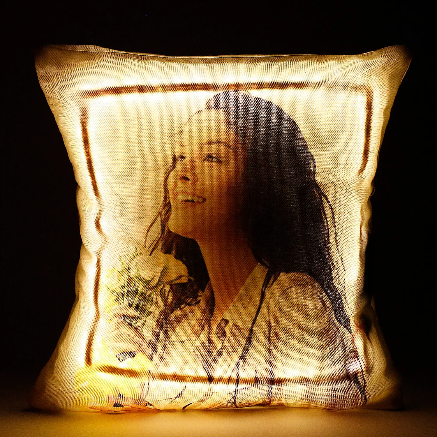 Personalised Cool Yellow LED Cushion