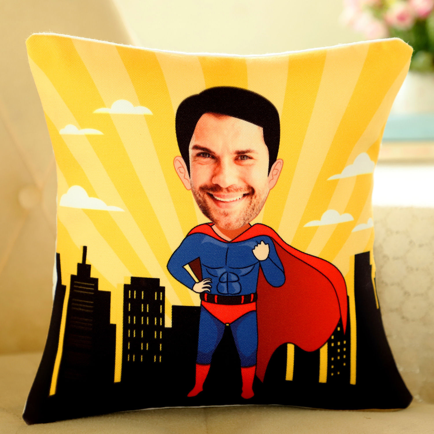Personalised Superman Caricature Cushion