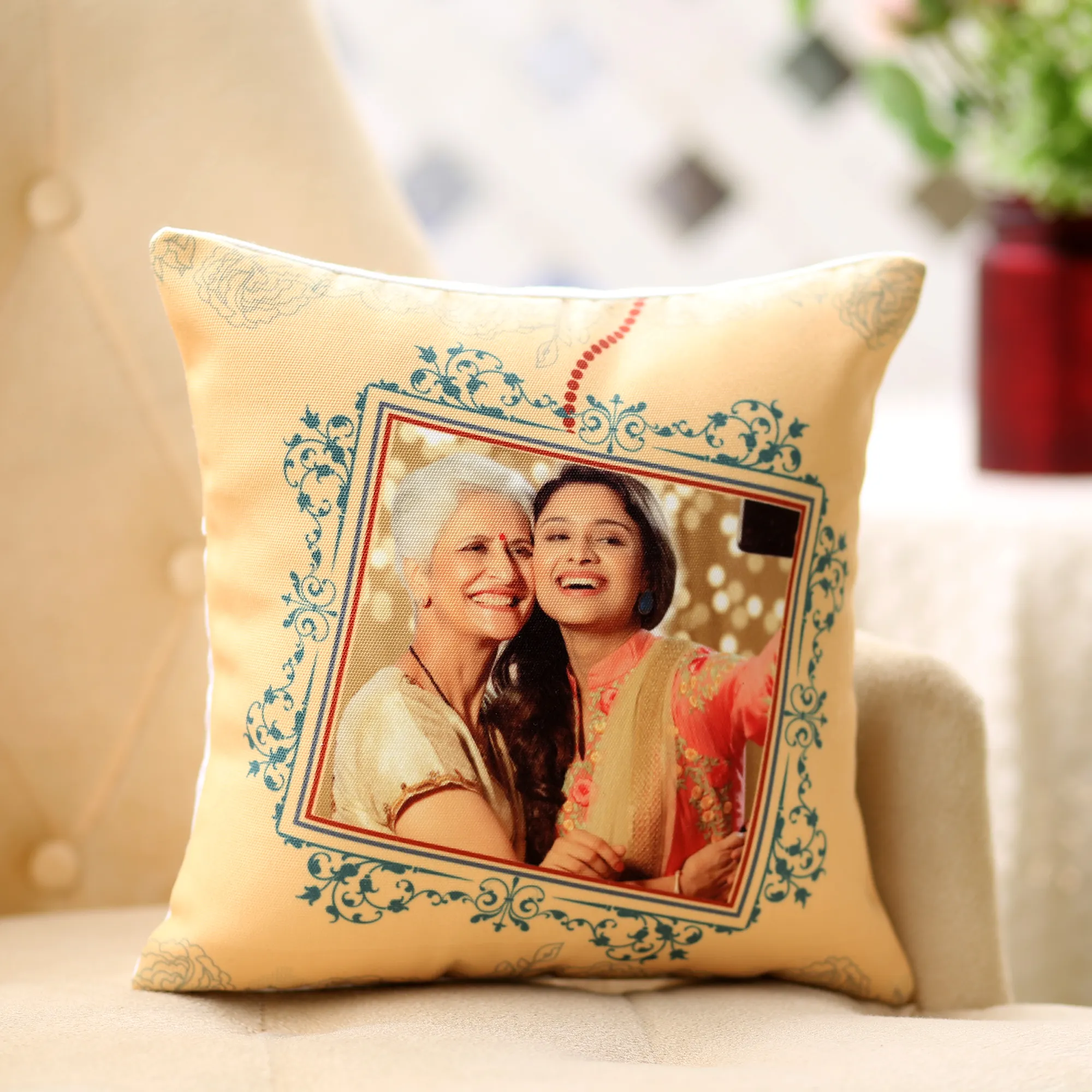 Personalised Framed In Cushion