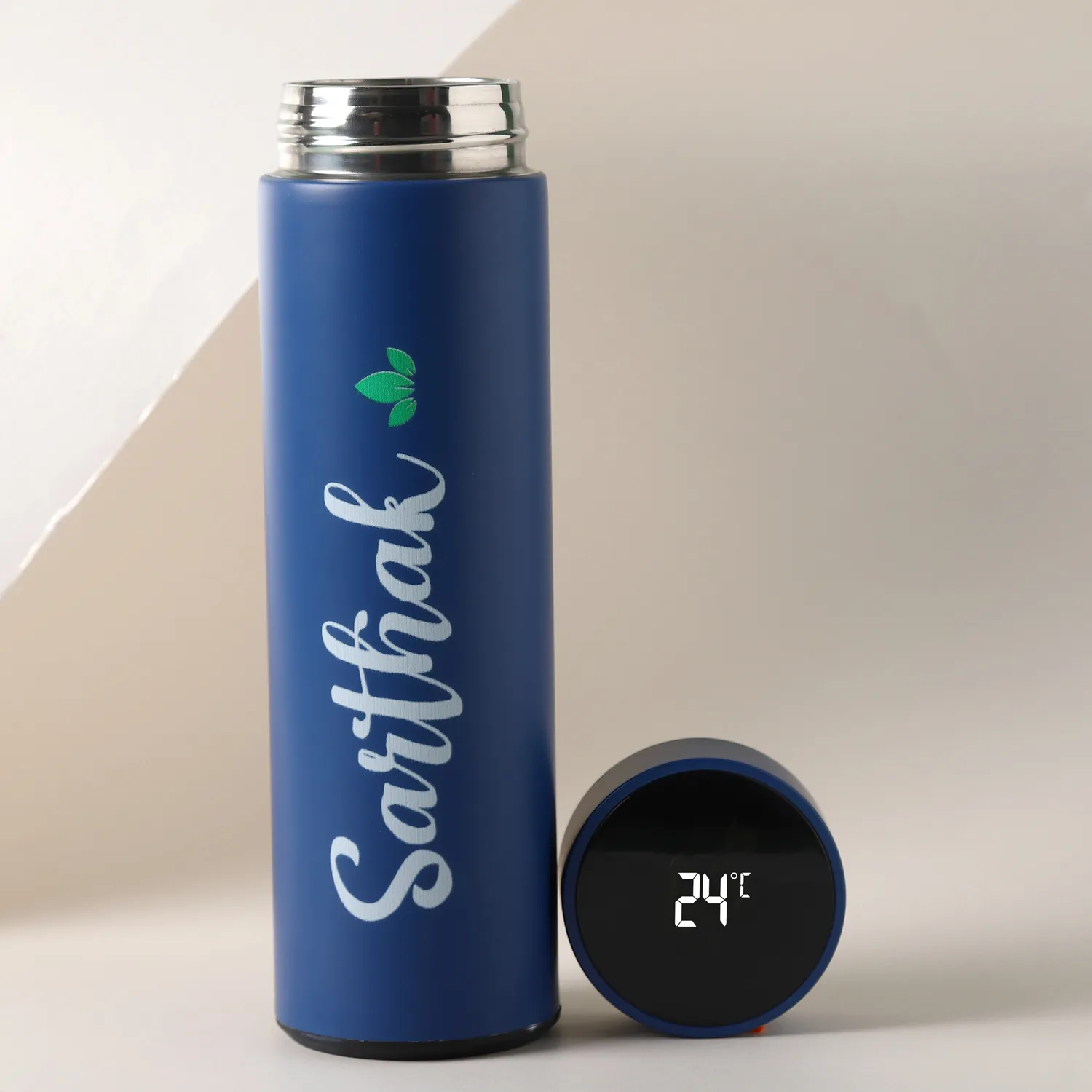 Personalised Blue LED Temperature Bottle Personalised Blue LED Temperature Bottle