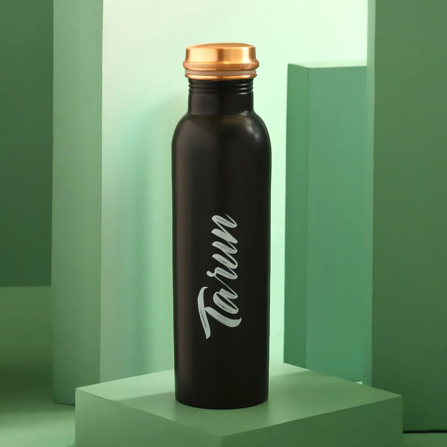 Personalised Black Copper Bottle