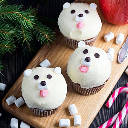 Cute Bear Cup Cake- 6 Pcs Eggless