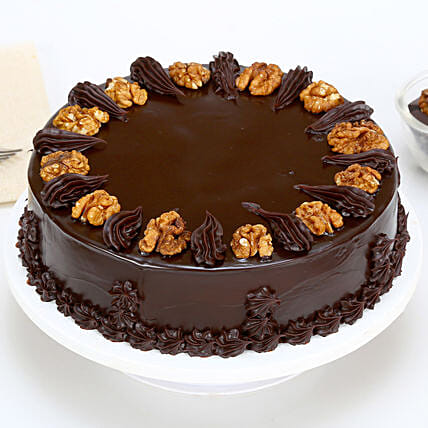 Chocolate Truffle Walnut Cake