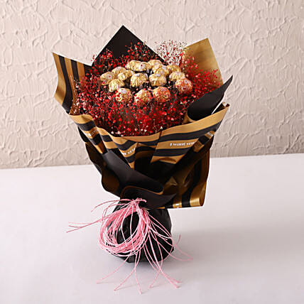 Rocher & Gypsophila Beautifully Tied Bouquet