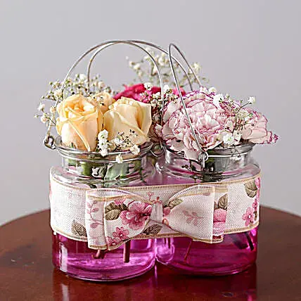 Jars Of Beautiful Flowers