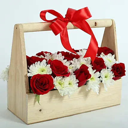 Roses & Daisies Basket Arrangement Roses & Daisies Basket Arrangement