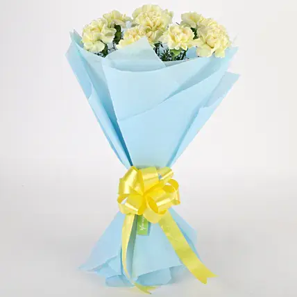 Sundripped Yellow Carnations Bouquet