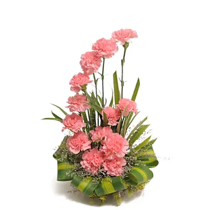 Pink Carnations Basket Arrangement Pink Carnations Basket Arrangement