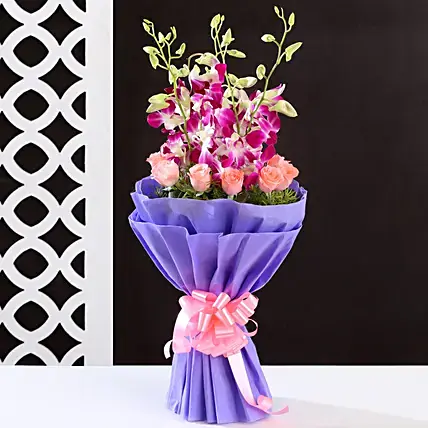 Beautiful Purple & Pink Flower Bouquet