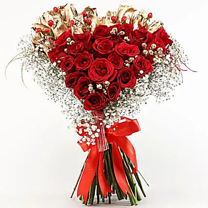 Golden & Red Roses Heart Royalty Golden & Red Roses Heart Royalty