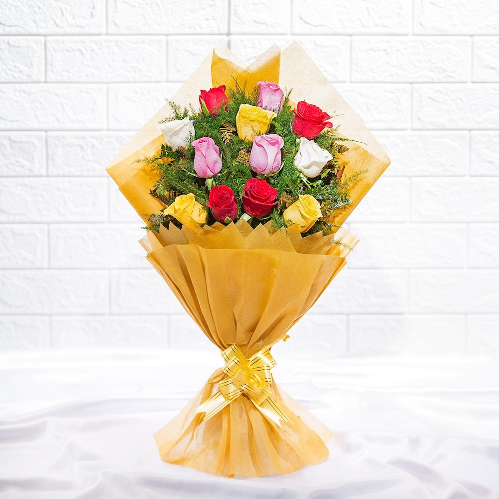 Amber Embraced Mix Roses Bouquet Amber Embraced Mix Roses Bouquet
