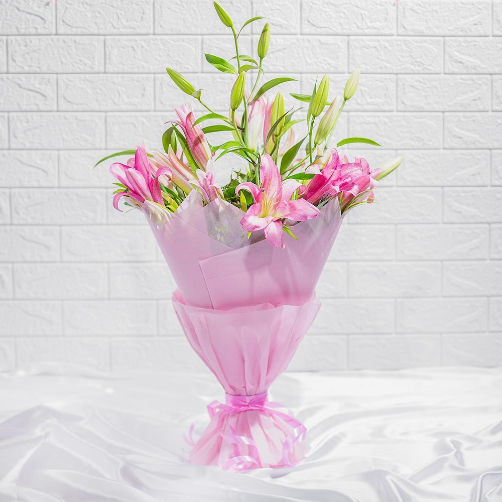 Alluring Asiatic Pink Lily Bouquet