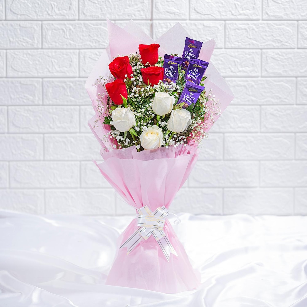 Perfect Flower Arrangement With Dairy Milk