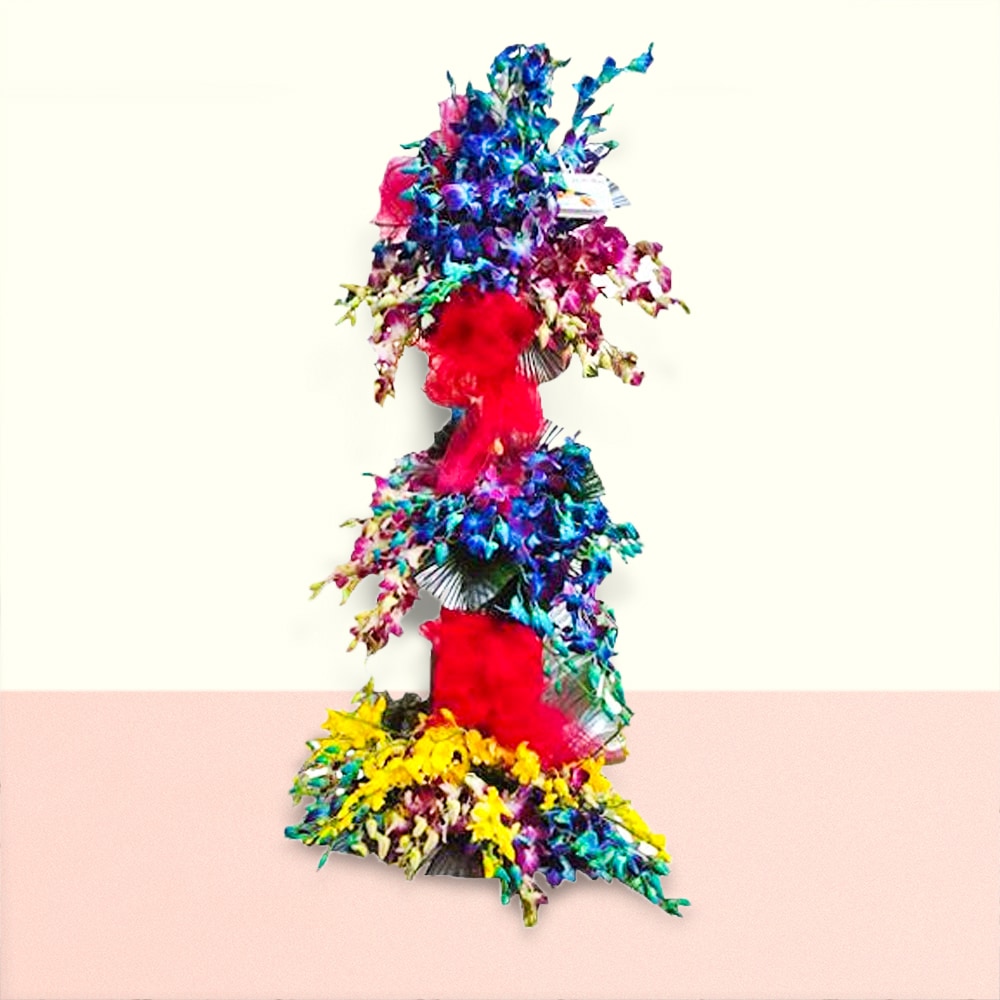 3 Tier Arrangement Of Orchids