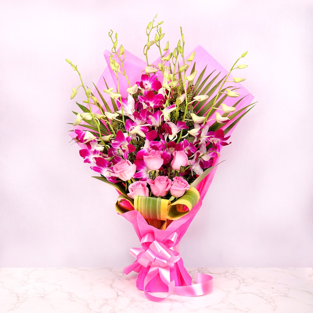 Fantasy Pink Orchid With Rose